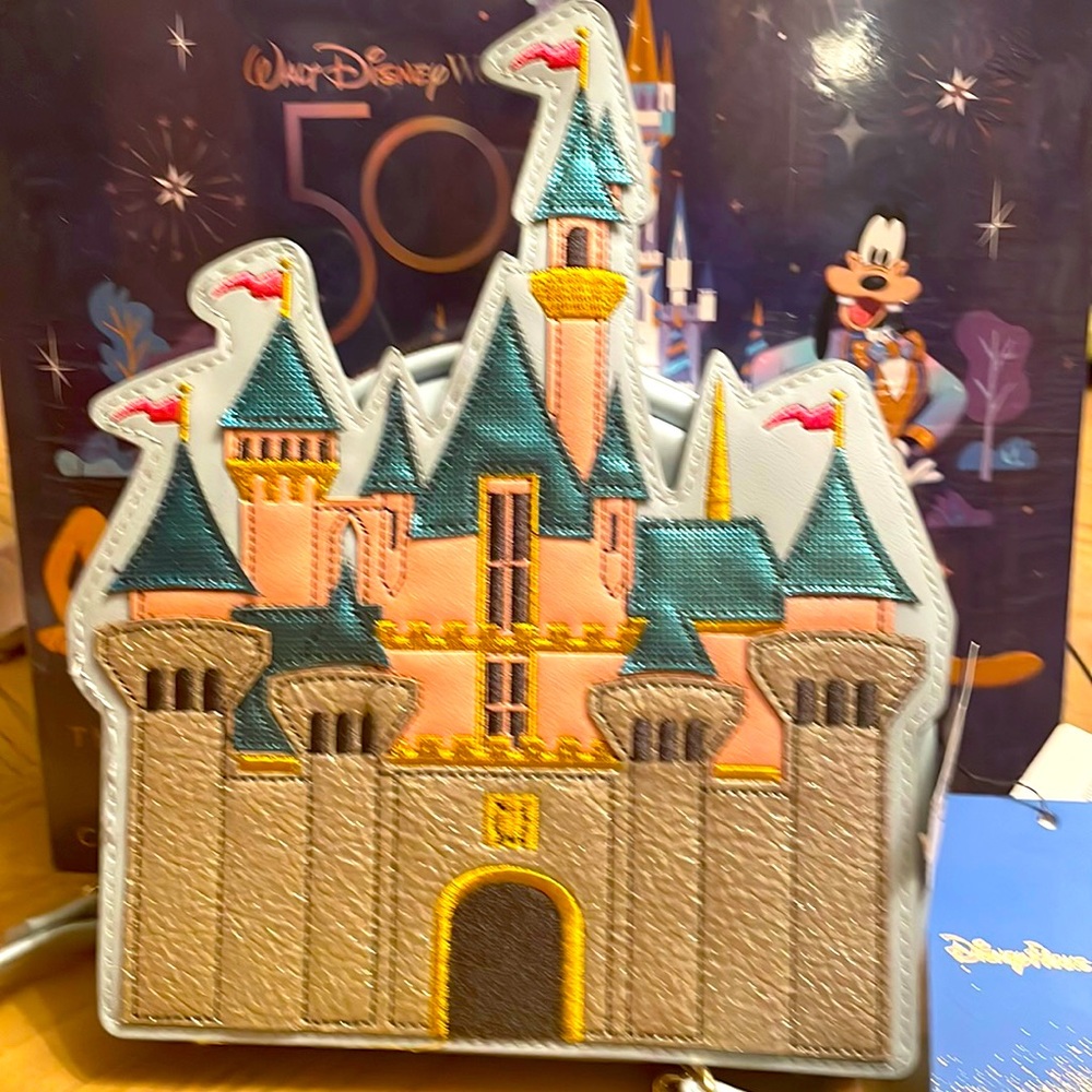 Disney Parks Danielle Nicole Sleeping Beauty Castle (RARE) NWT crossbody bag